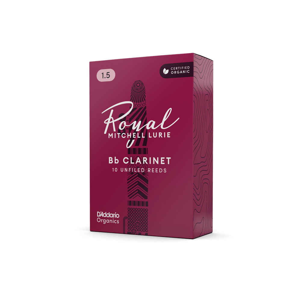 Royal Mitchell Lurie Organic Bb Clarinet Reeds, Strength 1.5, 10-pack