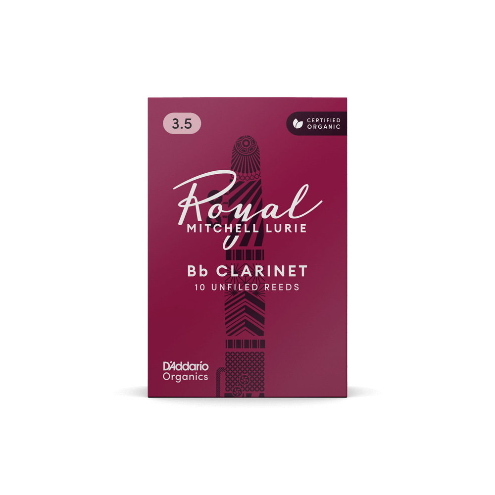 Royal Mitchell Lurie Organic Bb Clarinet Reeds, Strength 3.5, 10-pack