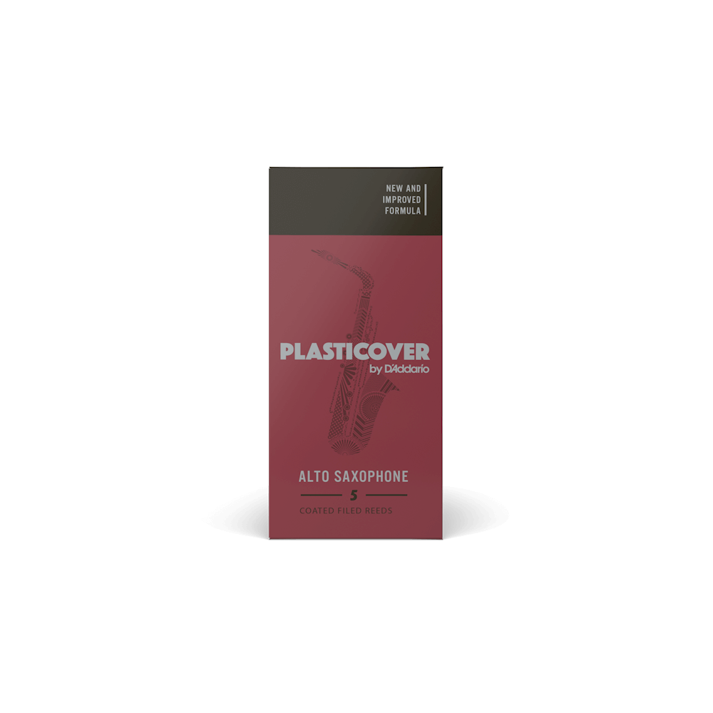 Plasticover by D'Addario Alto Sax Reeds, Strength 2.5, 5-pack