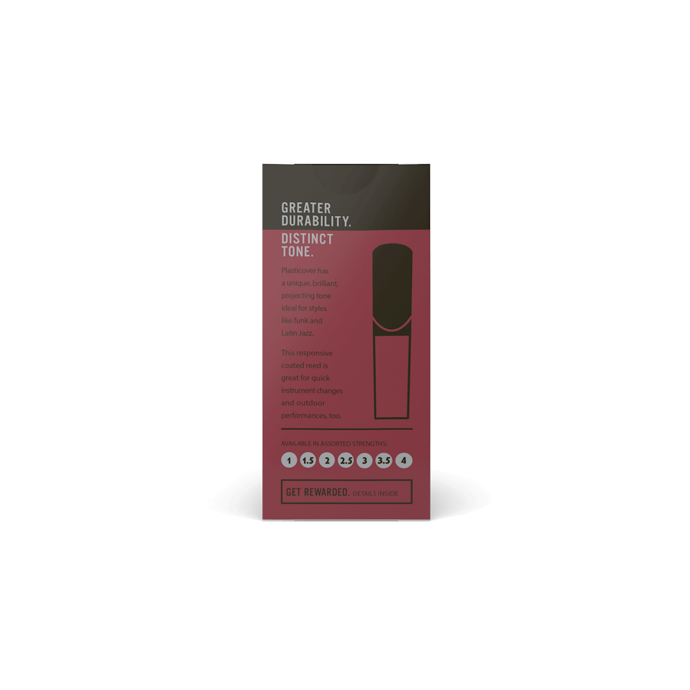 Plasticover by D'Addario Bb Clarinet Reeds, Strength 3, 5-pack