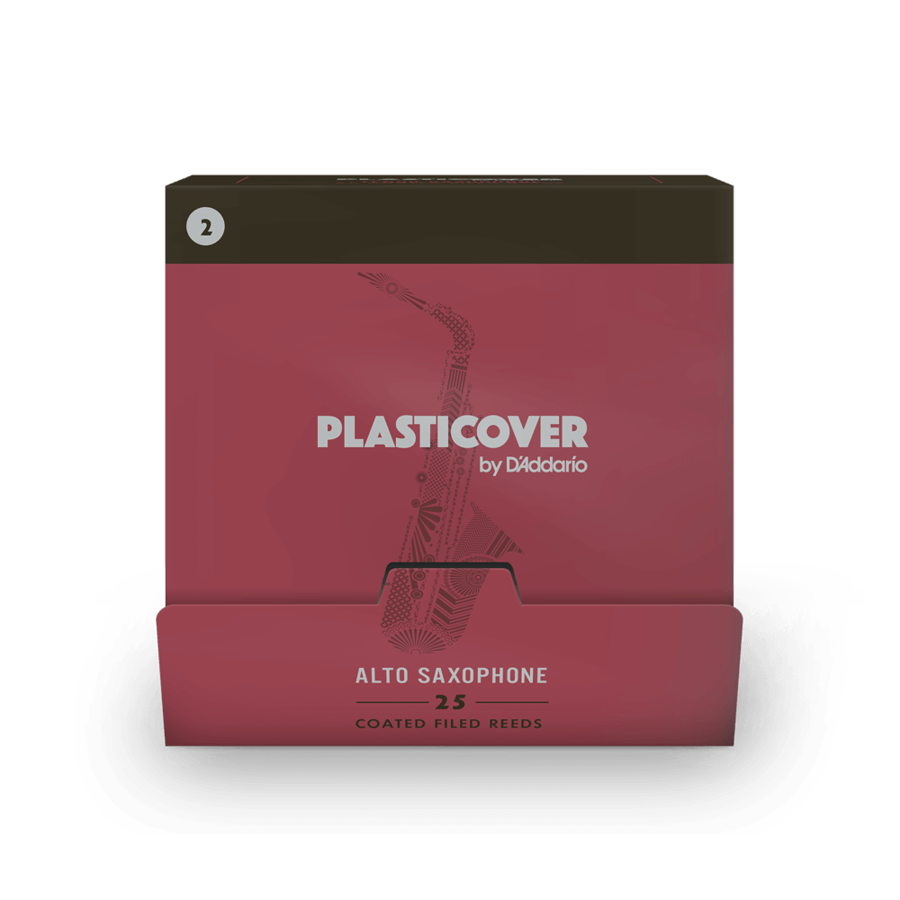 Plasticover by D'Addario Alto Saxophone Reeds, Strength 2.5, 25-pack