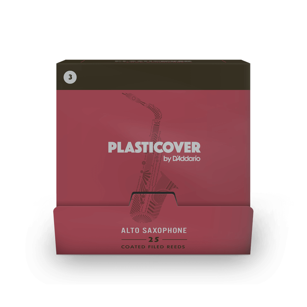 Plasticover by D'Addario Alto Saxophone Reeds, Strength 3.0, 25-pack
