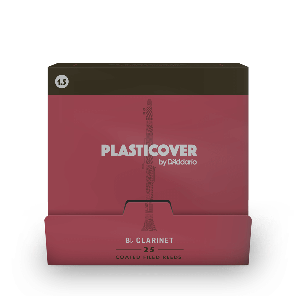 Plasticover by D'Addario Bb Clarinet Reeds, Strength 1.5, 25-Pack