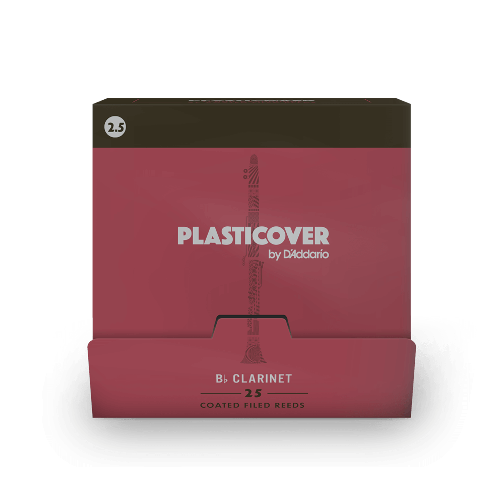 Plasticover by D'Addario Bb Clarinet Reeds, Strength 2.5, 25-Pack