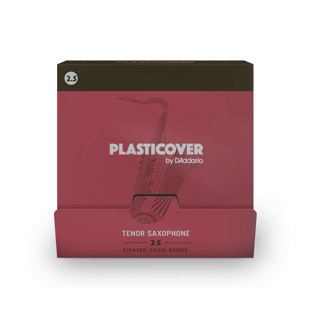 Plasticover by D'Addario Tenor Saxophone Reeds, Strength 2.5, 25-pack