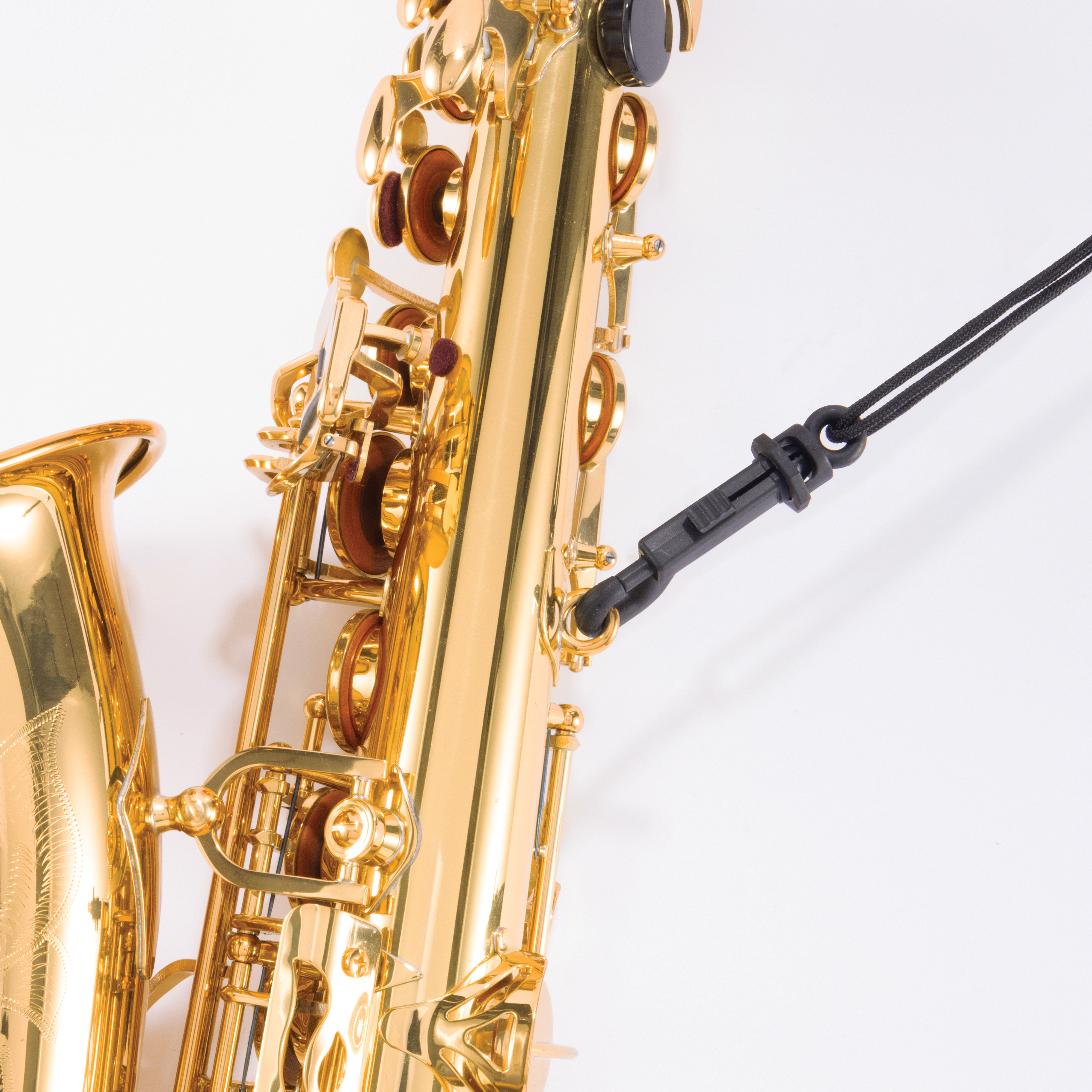 Rico Saxophone Strap, Soprano/Alto, Black Nylon, Snap Hook