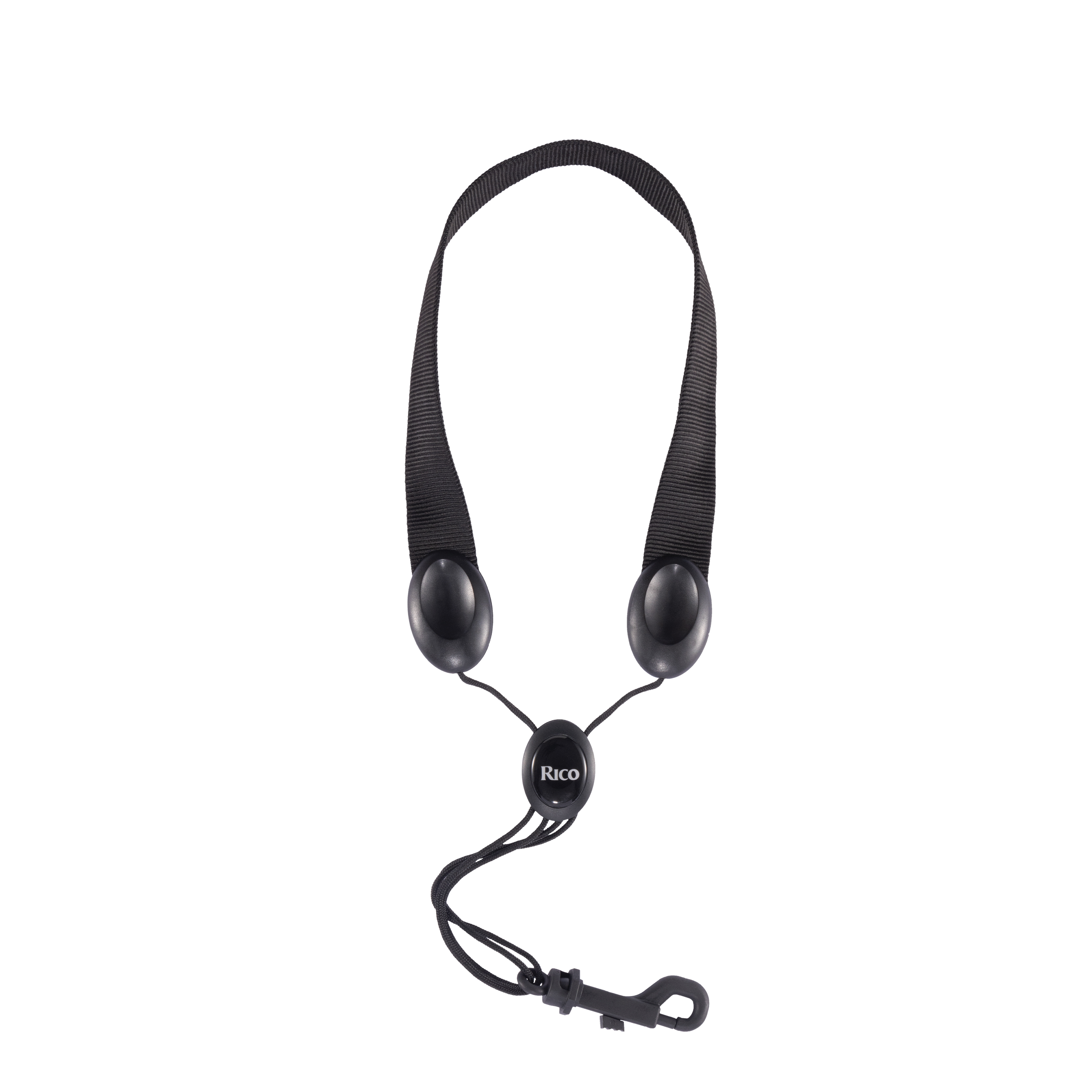 Rico Saxophone Strap, Soprano/Alto, Black Nylon, Snap Hook