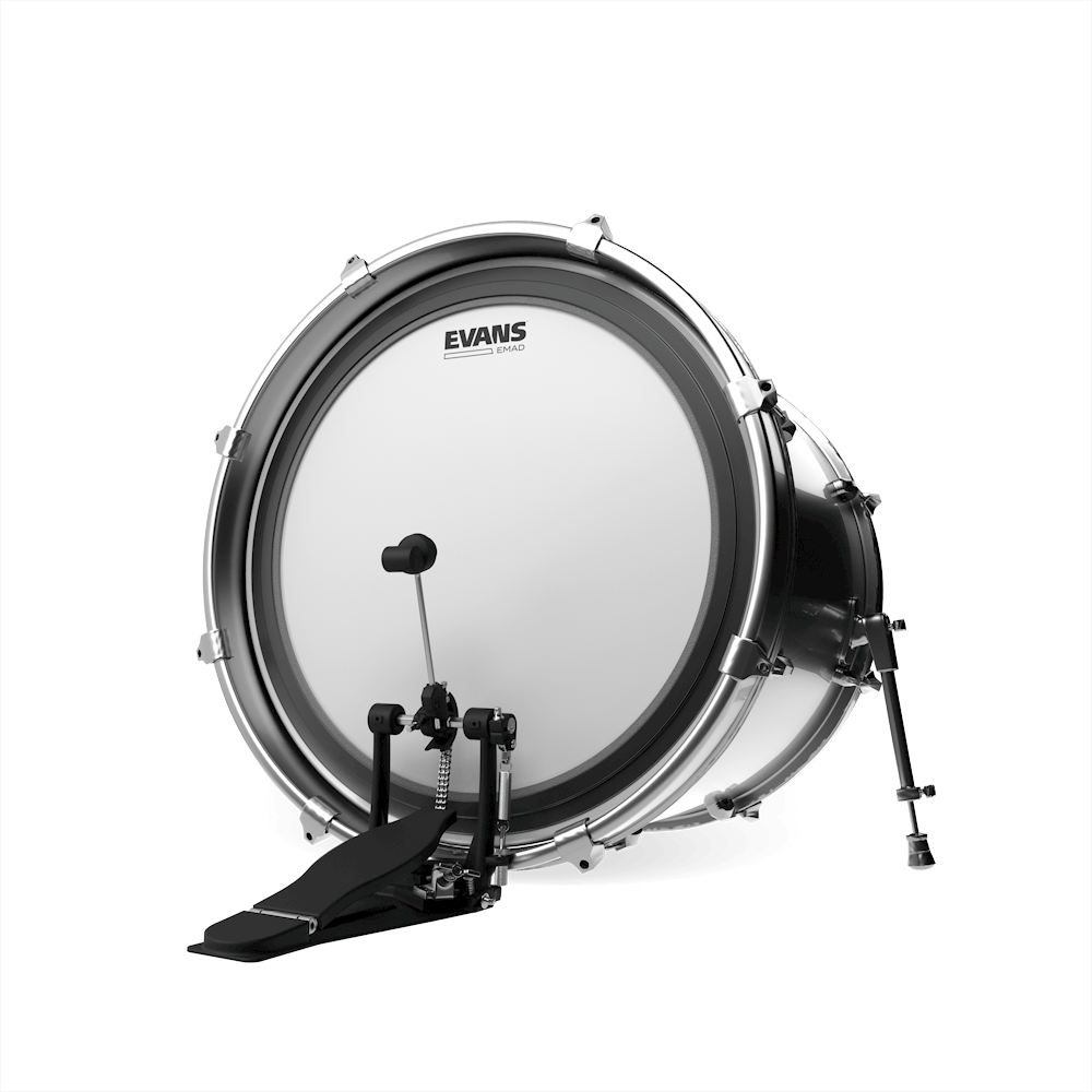 EVANS EMAD Coated White Bass Drum Head, 18 Inch