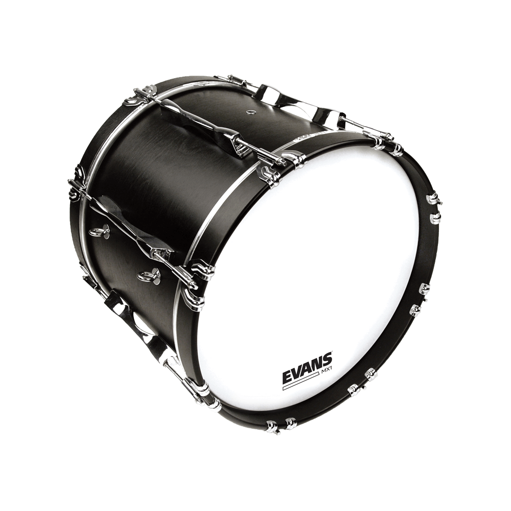 EVANS MX1 White Marching Bass Drum Head, 18 Inch