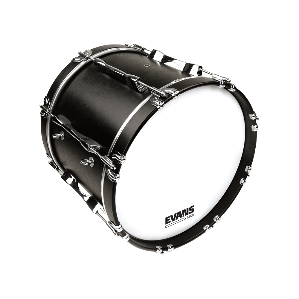 EVANS MX2 White Marching Bass Drum Head, 18 Inch