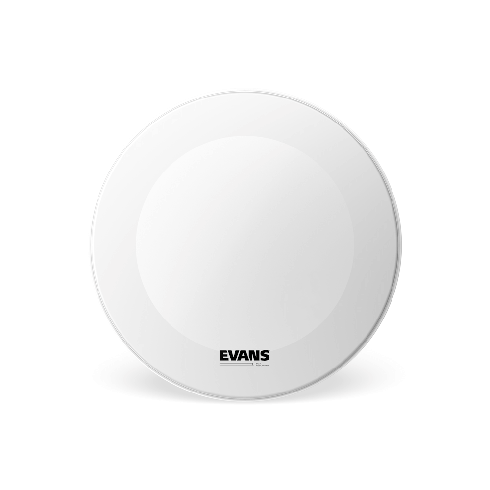 EVANS EQ3 Resonant Coated White Bass Drum Head, No Port, 18 Inch