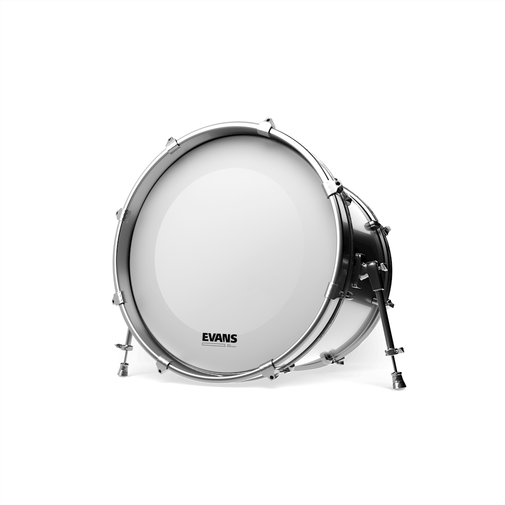 EVANS EQ3 Resonant Coated White Bass Drum Head, No Port, 18 Inch