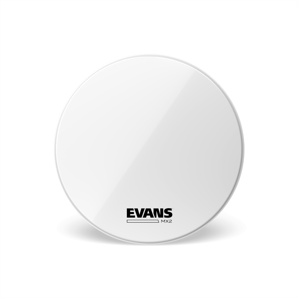 EVANS MX2 White Marching Bass Drum Head, 22 Inch