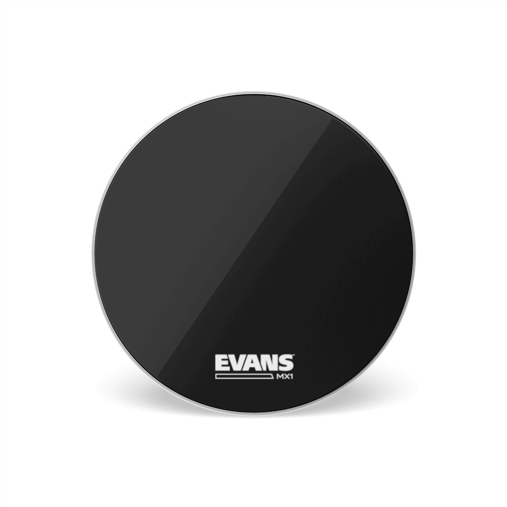 EVANS MX1 Black Marching Bass Drum Head, 24 Inch