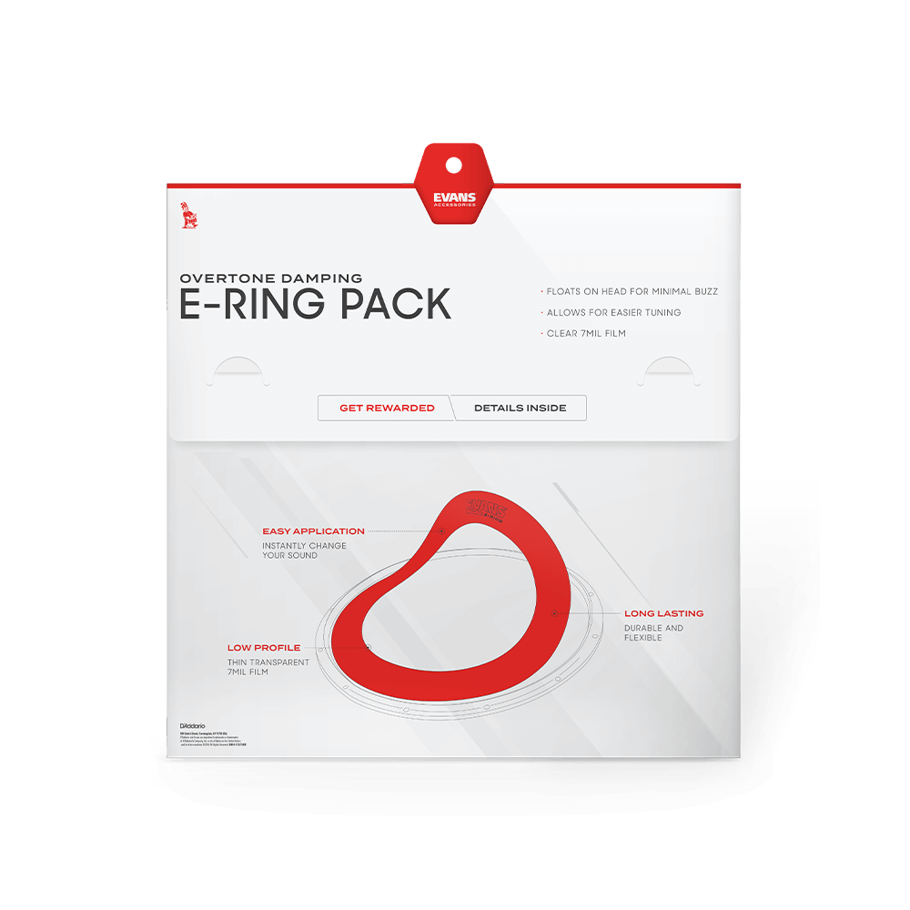 EVANS 1.5 Inch E-Ring 10 Pack, 12 Inch