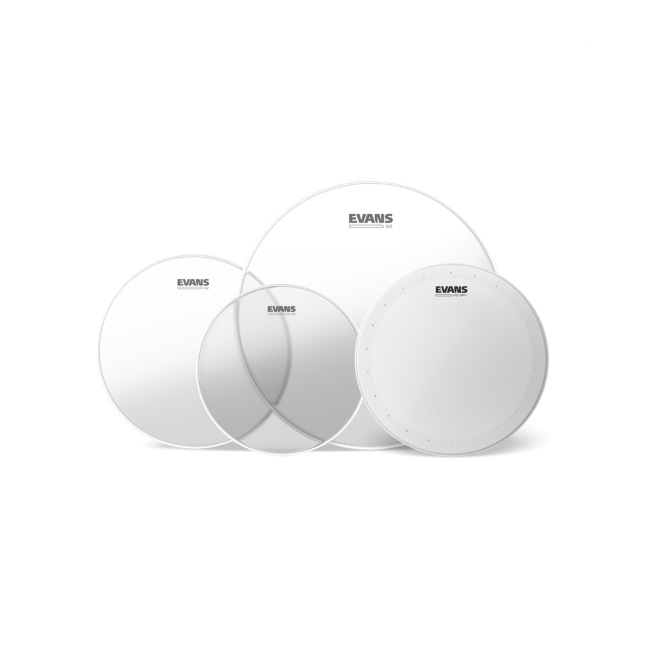 Evans G2 Clear Rock Pack (10", 12", 16") with 14" HD Dry Snare Batter