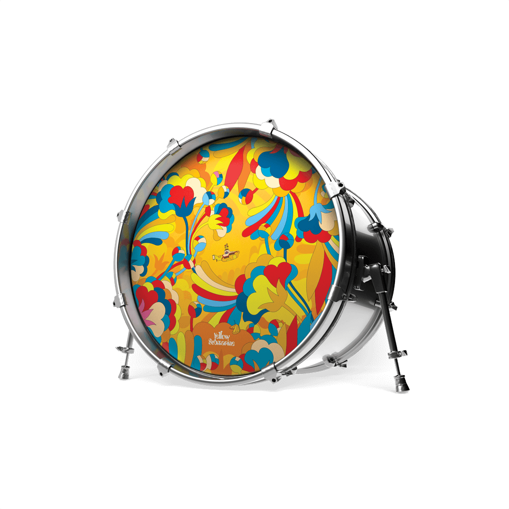 EVANS Yellow Submarine Resonant Bass Drumhead, Primrose Prairie, 20 inch
