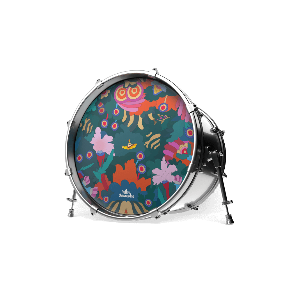 EVANS Yellow Submarine Resonant Bass Drumhead, Under the Sea, 20 inch