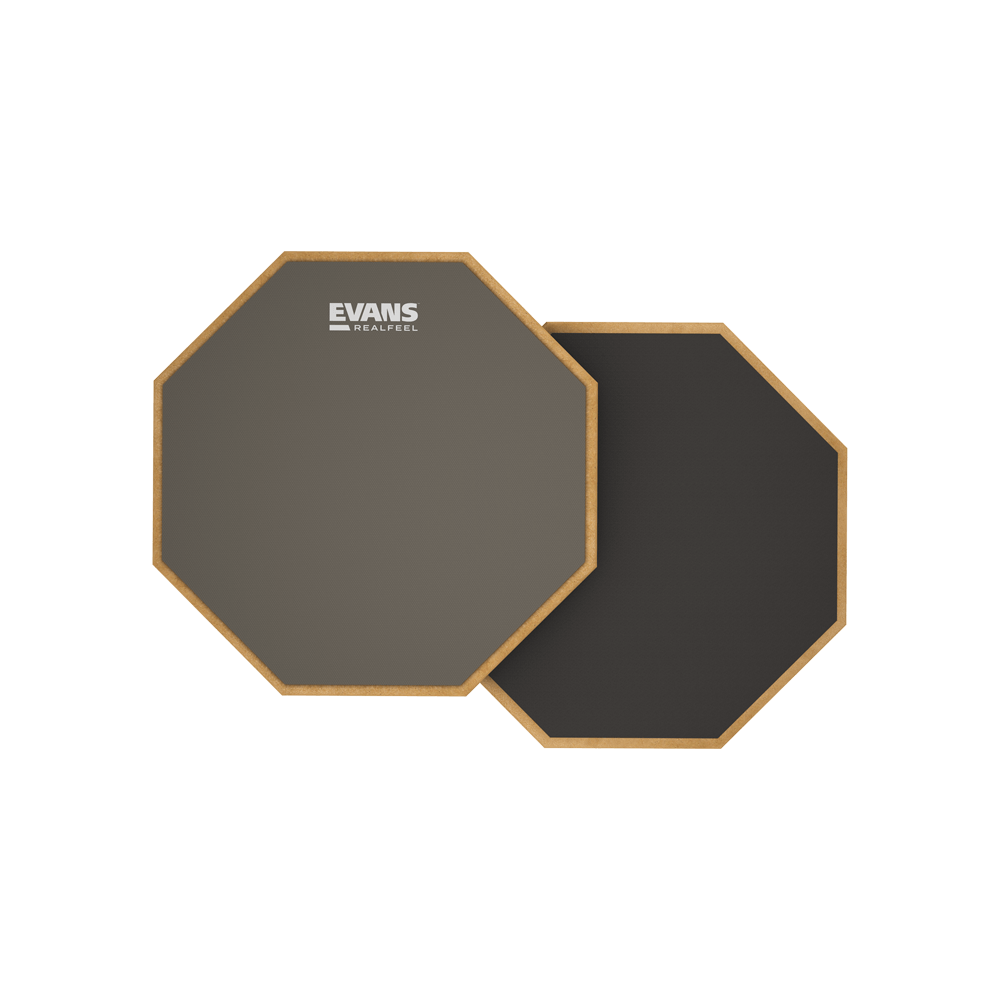 RealFeel by EVANS 2-Sided Practice Drum Pad, 12 Inch