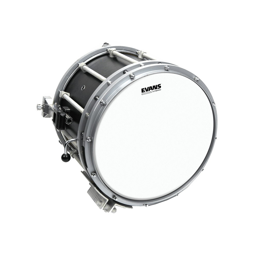 EVANS Hybrid White Marching Snare Drum Head, 13 Inch