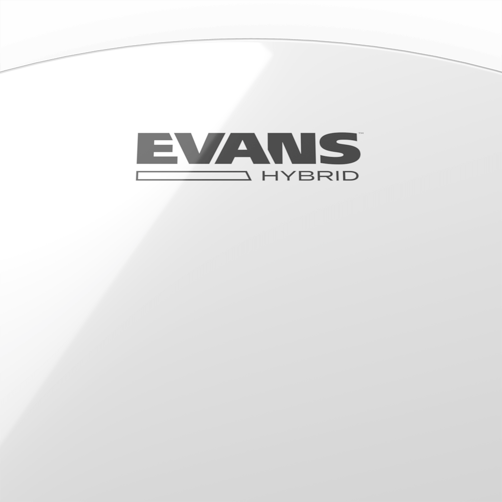 EVANS Hybrid White Marching Snare Drum Head, 14 Inch