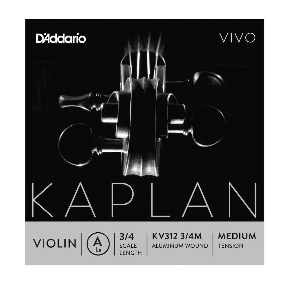 D'Addario Kaplan Vivo Violin A String, 3/4 Scale, Medium Tension