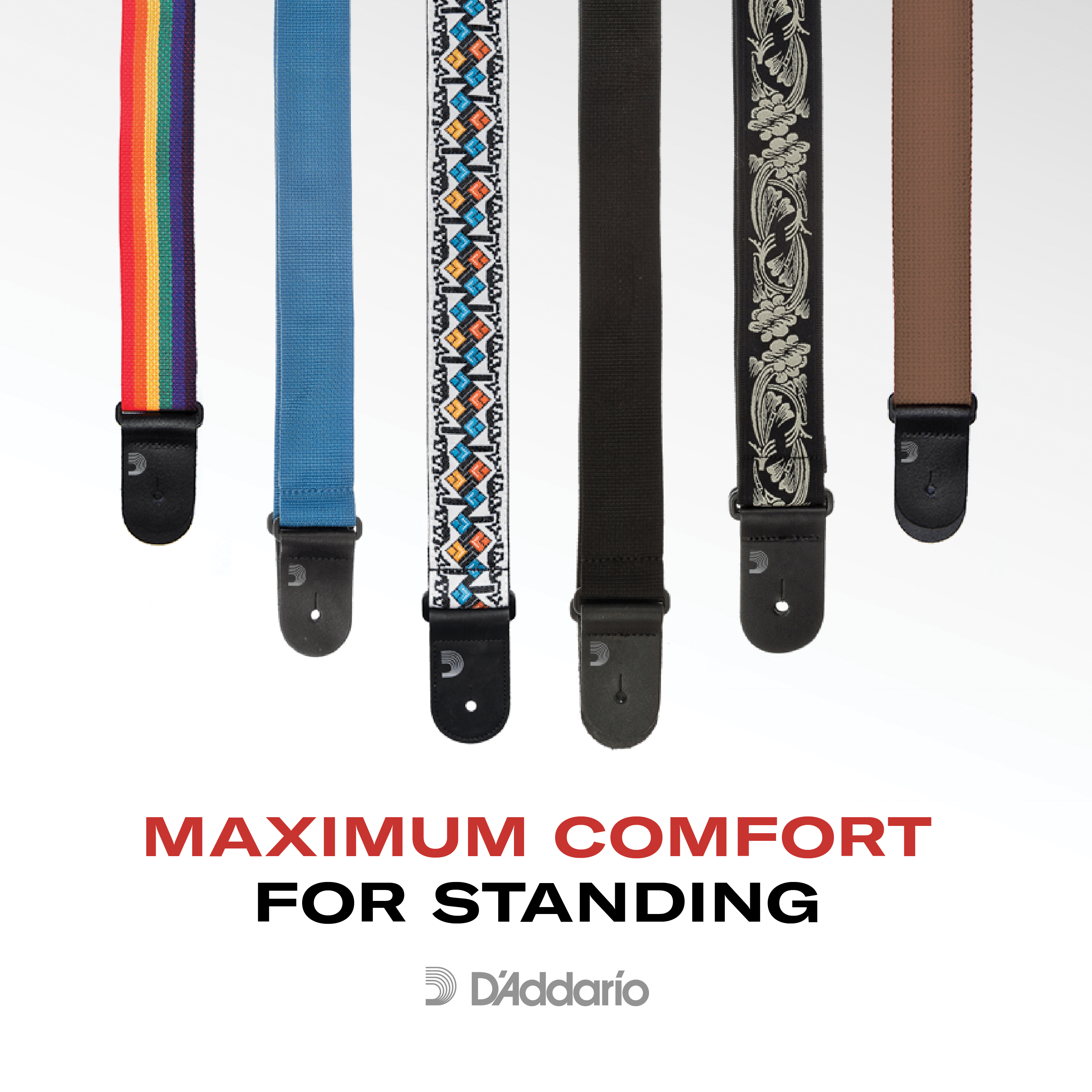D'Addario Woven Guitar Strap, Monterey Black Tubular
