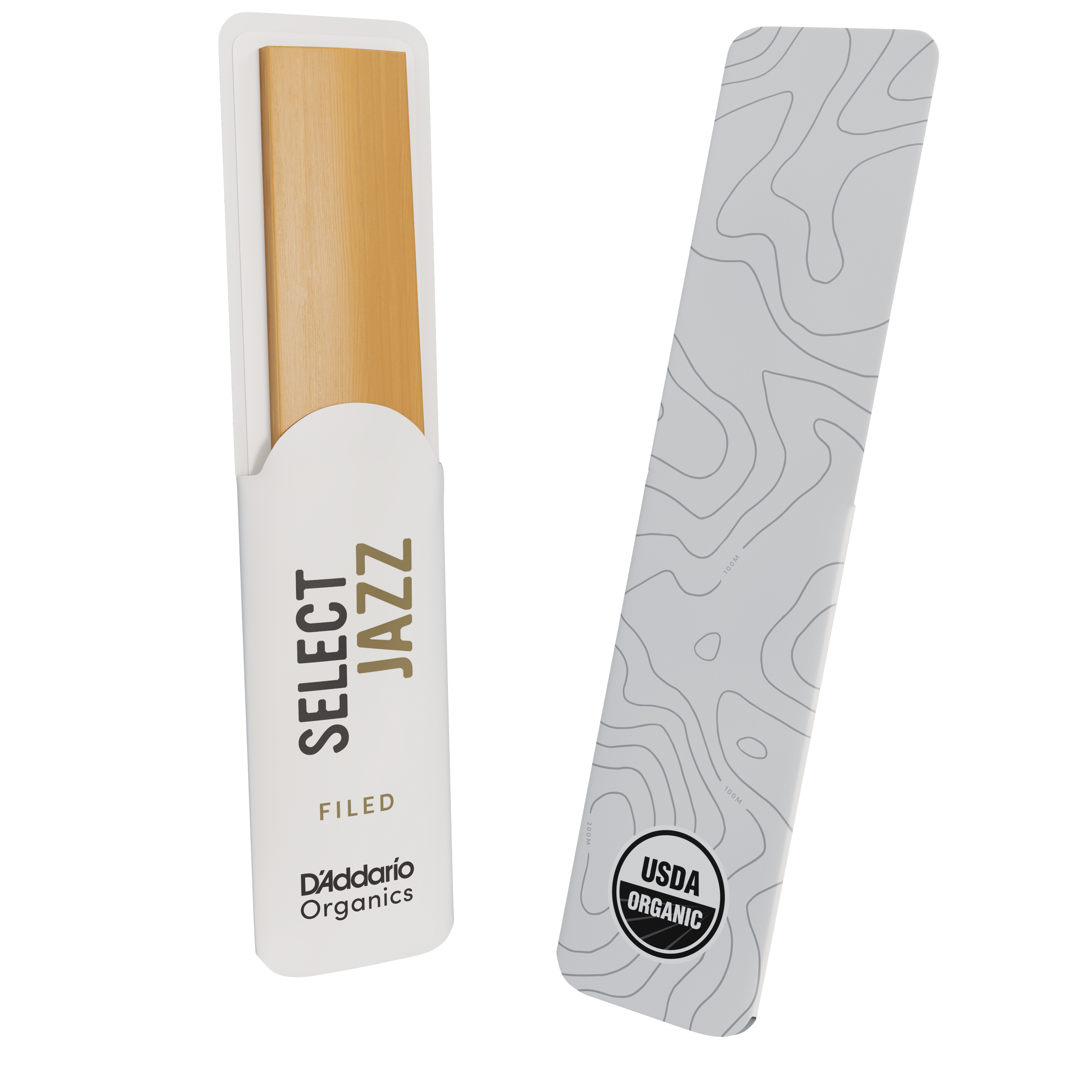 D'Addario Organic Select Jazz Filed Baritone Saxophone Reeds, Strength 3 Soft, Individually-Sealed, 5-Pack