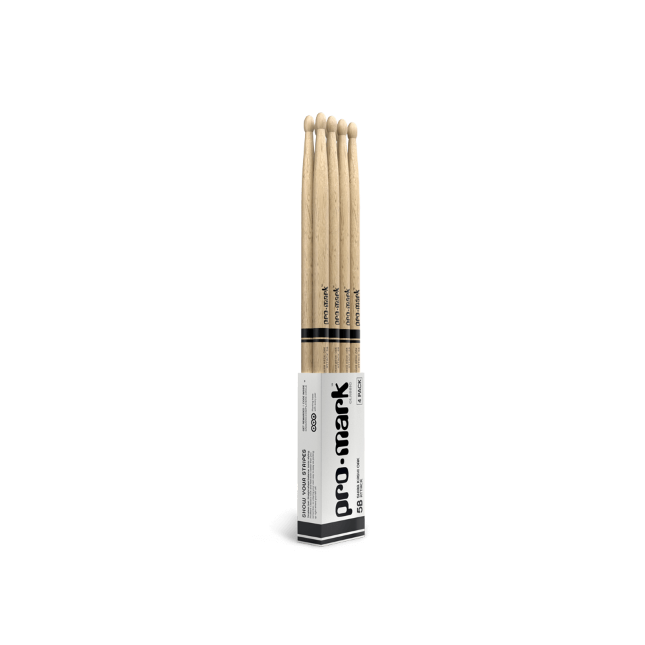 ProMark Classic Attack 5B Shira Kashi Oak Drumstick, Oval Wood Tip, 4-Pack