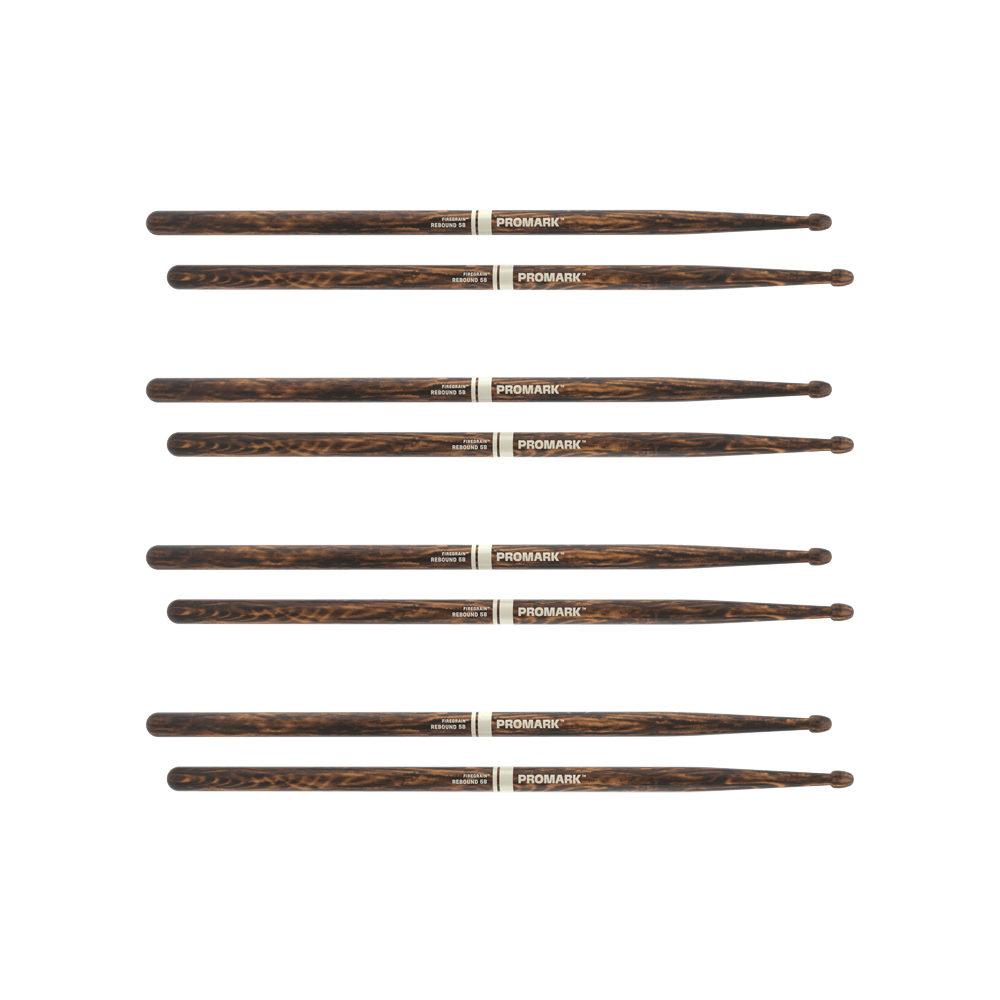 ProMark Rebound 5B FireGrain Hickory Drumstick, Acorn Wood Tip, 4-Pack