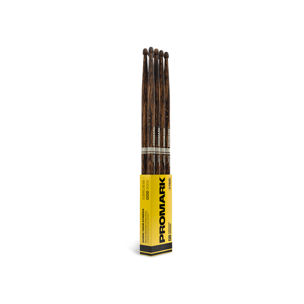 ProMark Rebound 5B FireGrain Hickory Drumstick, Acorn Wood Tip, 4-Pack