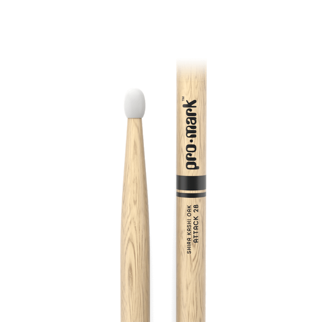 Classic Attack 2B Shira Kashi Oak Drumstick,, Oval Nylon Tip