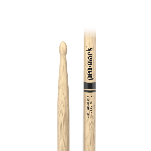 Classic Attack 5A Shira Kashi Oak Drumstick, Oval Wood Tip