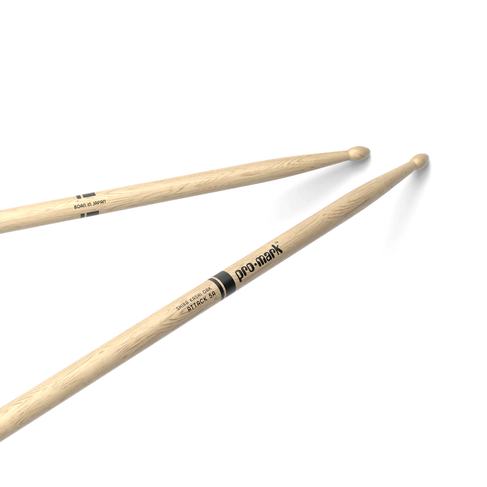 Classic Attack 5A Shira Kashi Oak Drumstick, Oval Wood Tip