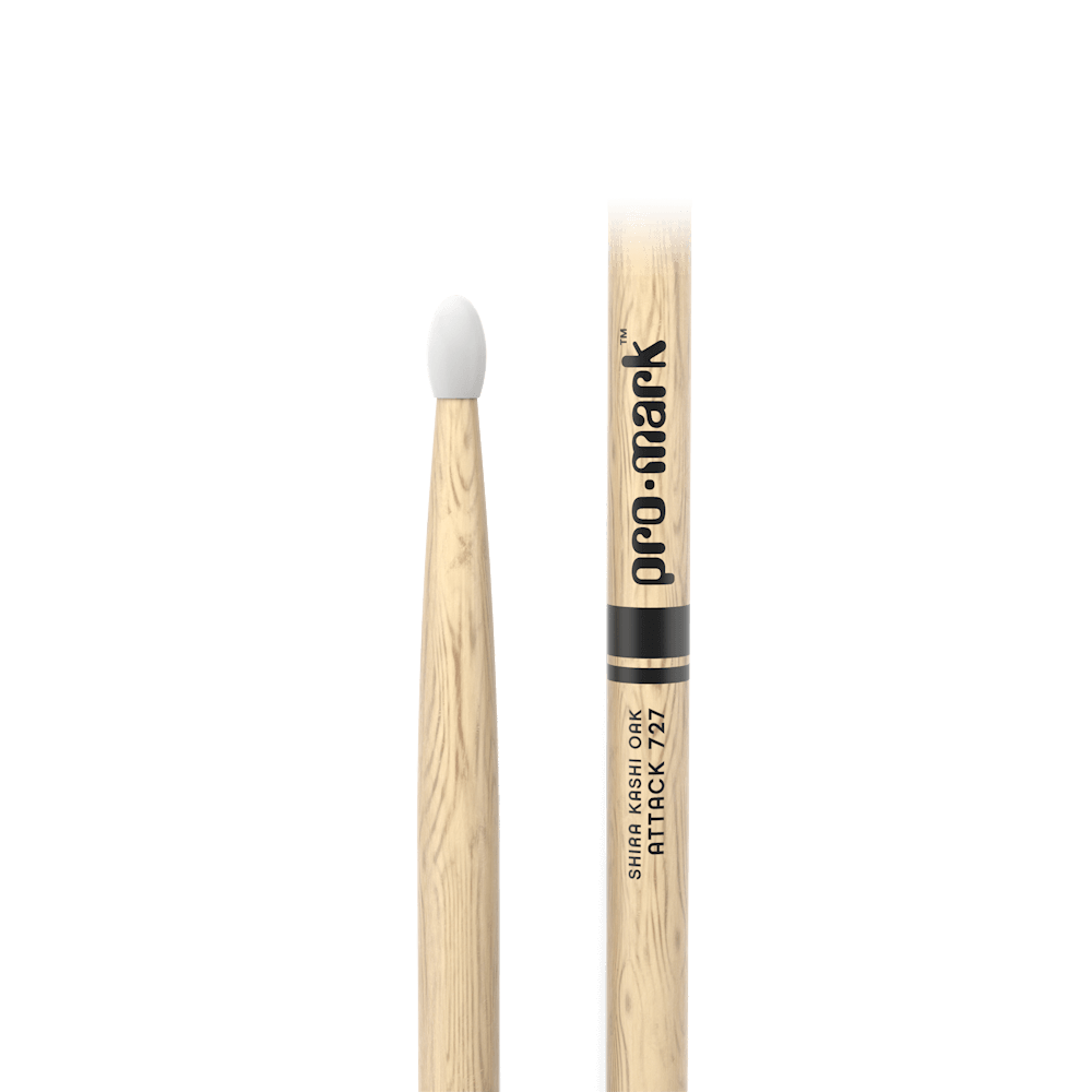 ProMark Classic Attack 727 Shira Kashi Oak Drumstick, Oval Nylon Tip
