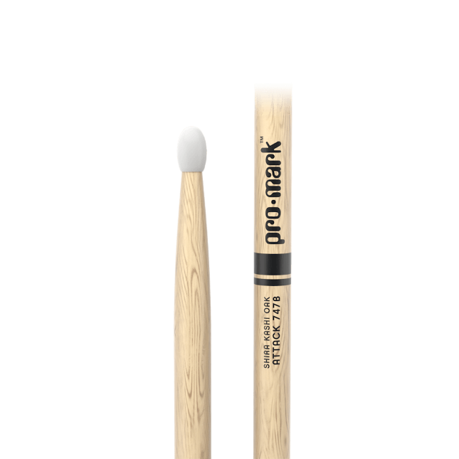 Classic Attack 747B Shira Kashi Oak Drumstick, Oval Nylon Tip