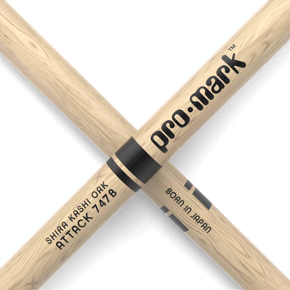 ProMark Classic Attack 747B Shira Kashi Oak Drumstick, Oval Wood Tip