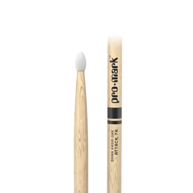 Classic Attack 7A Shira Kashi Oak Drumstick, Oval Nylon Tip