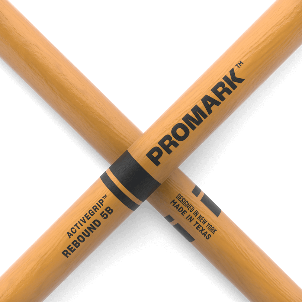 ProMark Rebound 5B ActiveGrip Clear Hickory Drumstick, Acorn Wood Tip