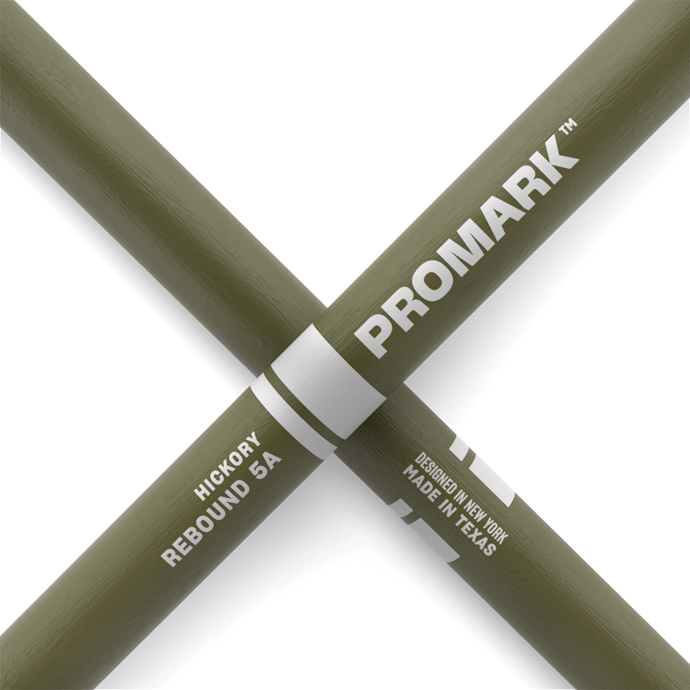 ProMark Rebound 5A Painted Green Hickory Drumstick, Acorn Wood Tip