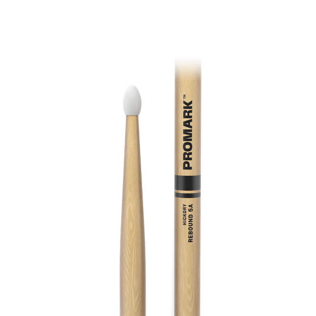 Rebound 5A Hickory Drumstick, Oval Nylon Tip