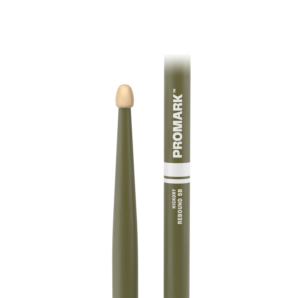 ProMark Rebound 5B Painted Green Hickory Drumstick, Acorn Wood Tip