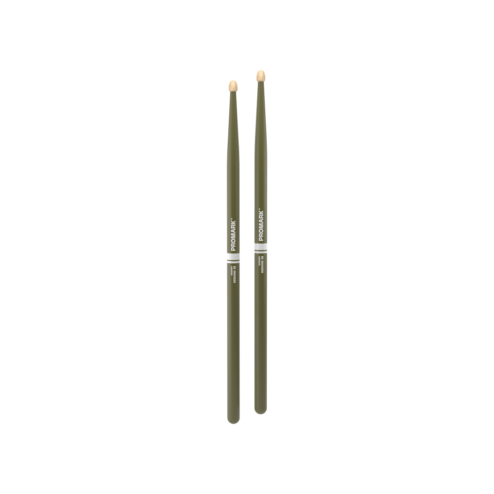 ProMark Rebound 5B Painted Green Hickory Drumstick, Acorn Wood Tip