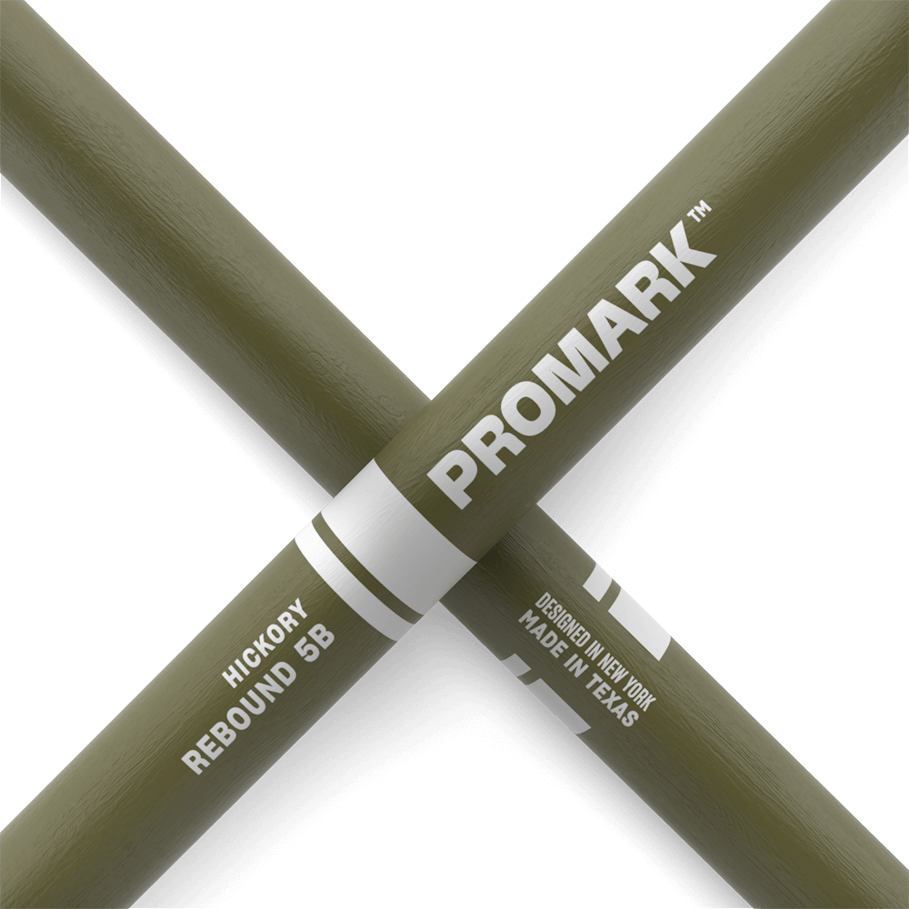 ProMark Rebound 5B Painted Green Hickory Drumstick, Acorn Wood Tip