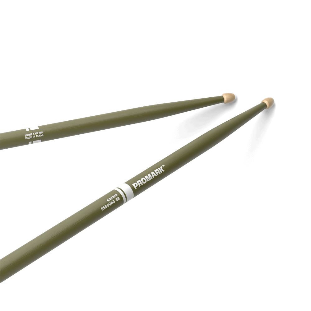 ProMark Rebound 5B Painted Green Hickory Drumstick, Acorn Wood Tip