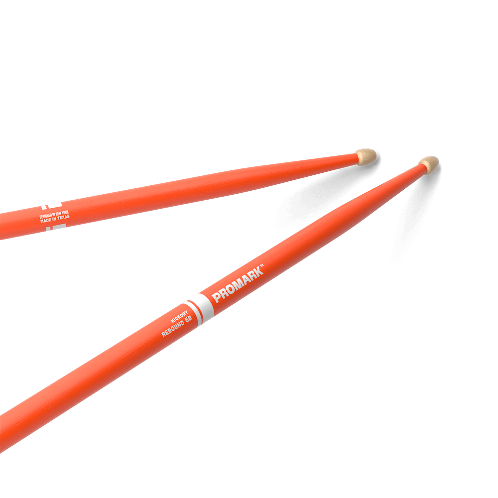 ProMark Rebound 5B Painted Orange Hickory Drumstick, Acorn Wood Tip