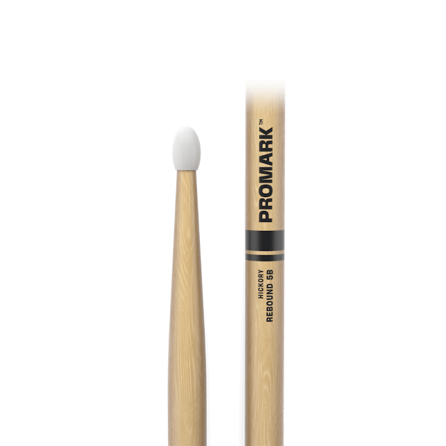 Rebound 5B Hickory Drumstick, Oval Nylon Tip