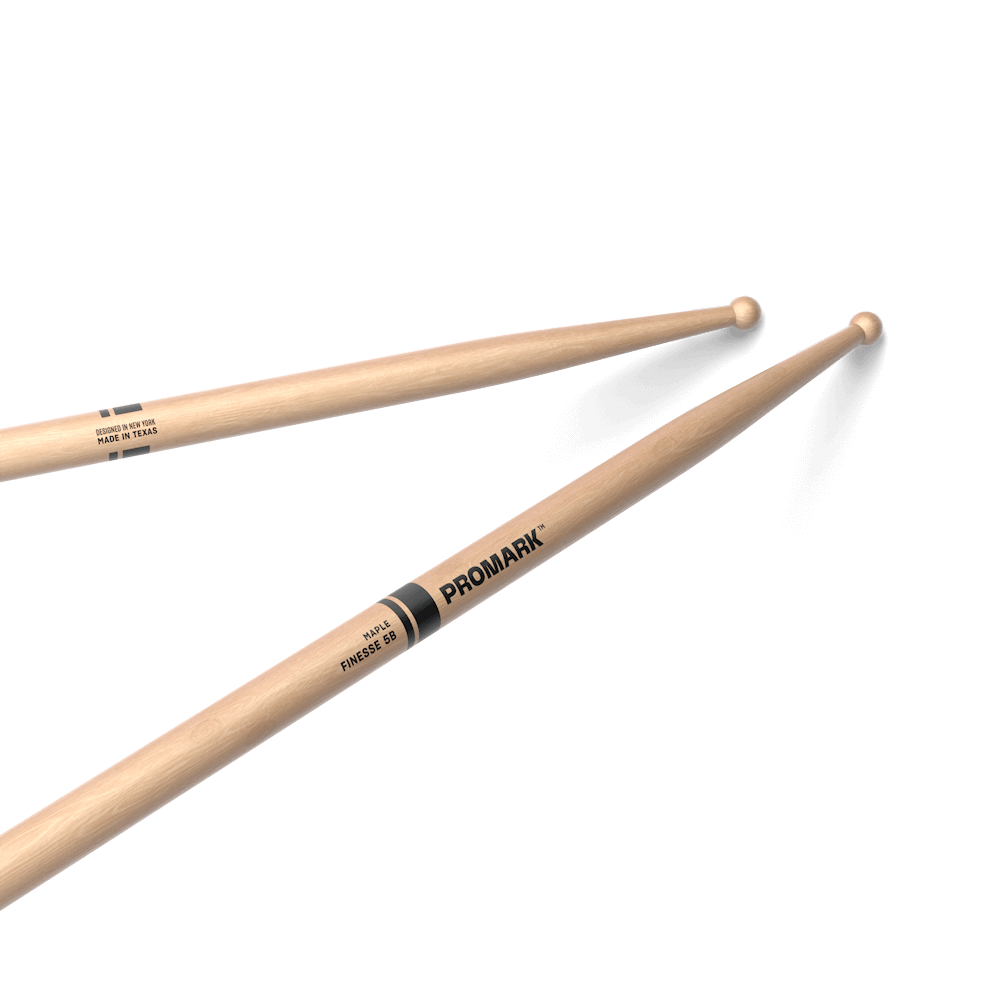 Finesse 5B Maple Drumstick, Small Round Wood Tip, ProMark Drumsticks