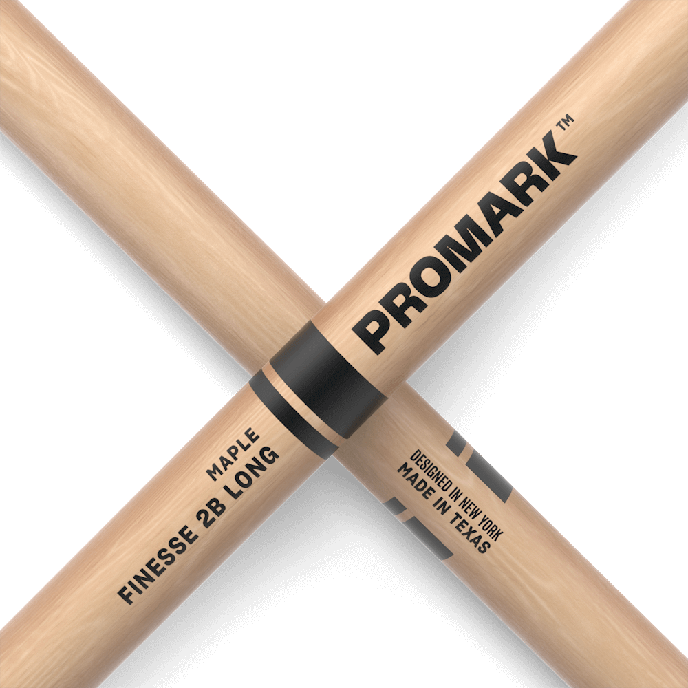 ProMark Finesse 2B Long Maple Drumstick, Small Round Wood Tip