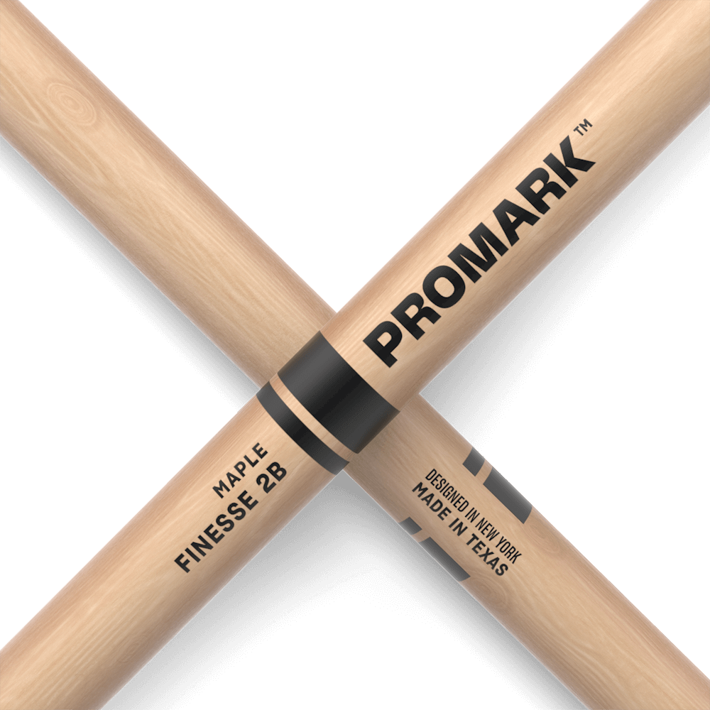 Promark Finesse 2B Maple Round Tip Drumstick